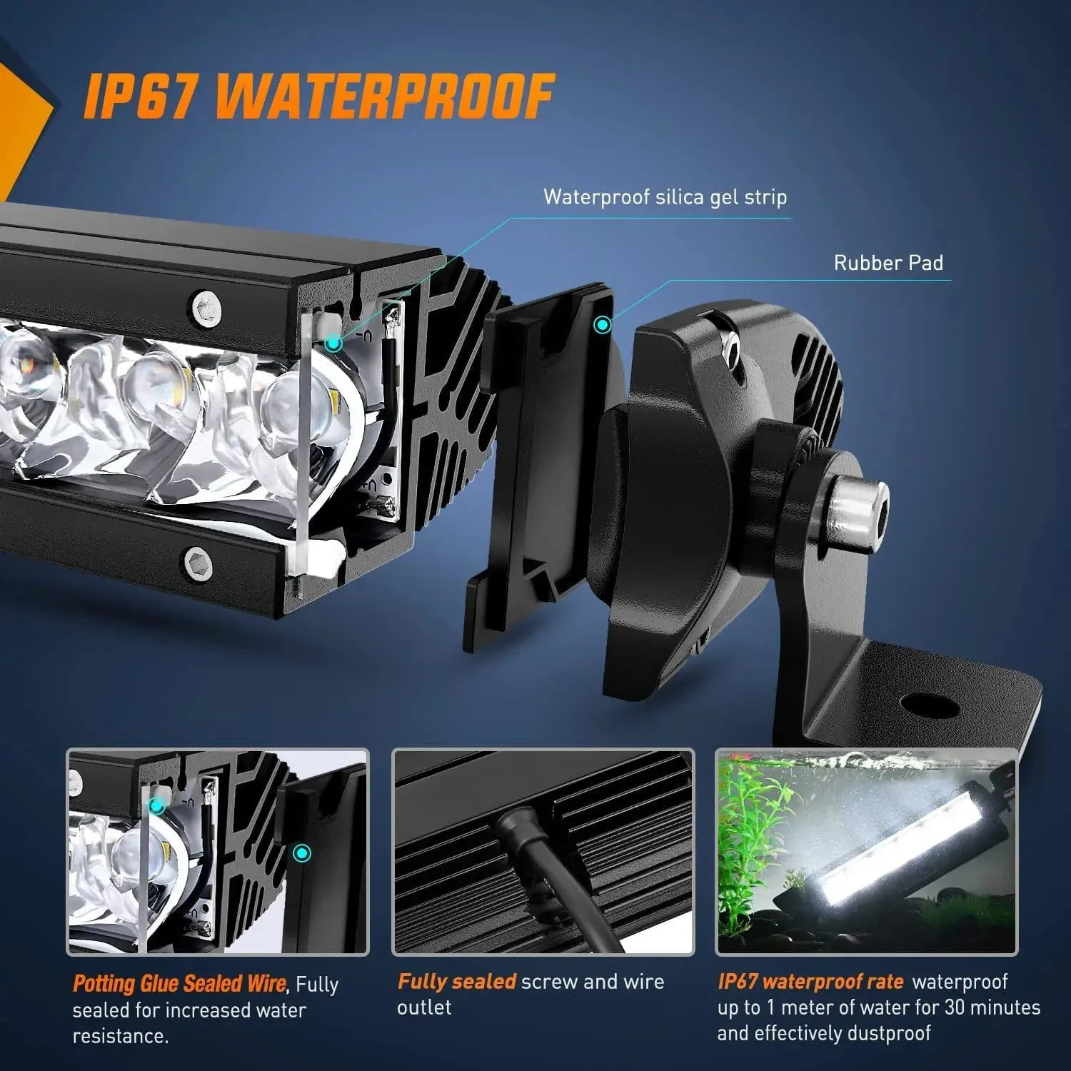 7 Inch 30W Super Slim Spot LED Light Bar Kit (Pair) | 12FT Wire 3Pin Switch