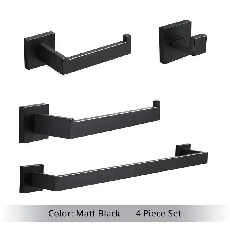 Bathroom Hardware Set Accessories Matt Black