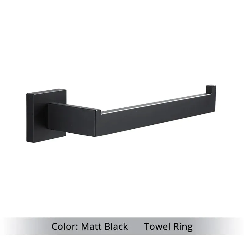 Bathroom Hardware Set Accessories Matt Black