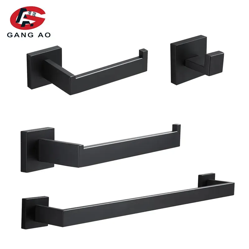 Bathroom Hardware Set Accessories Matt Black