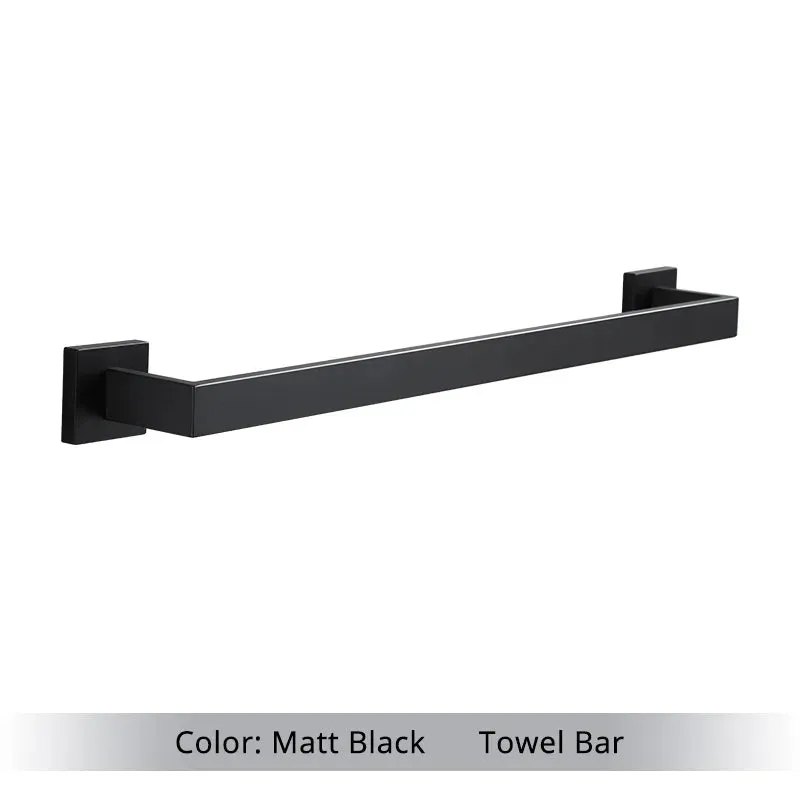 Bathroom Hardware Set Accessories Matt Black