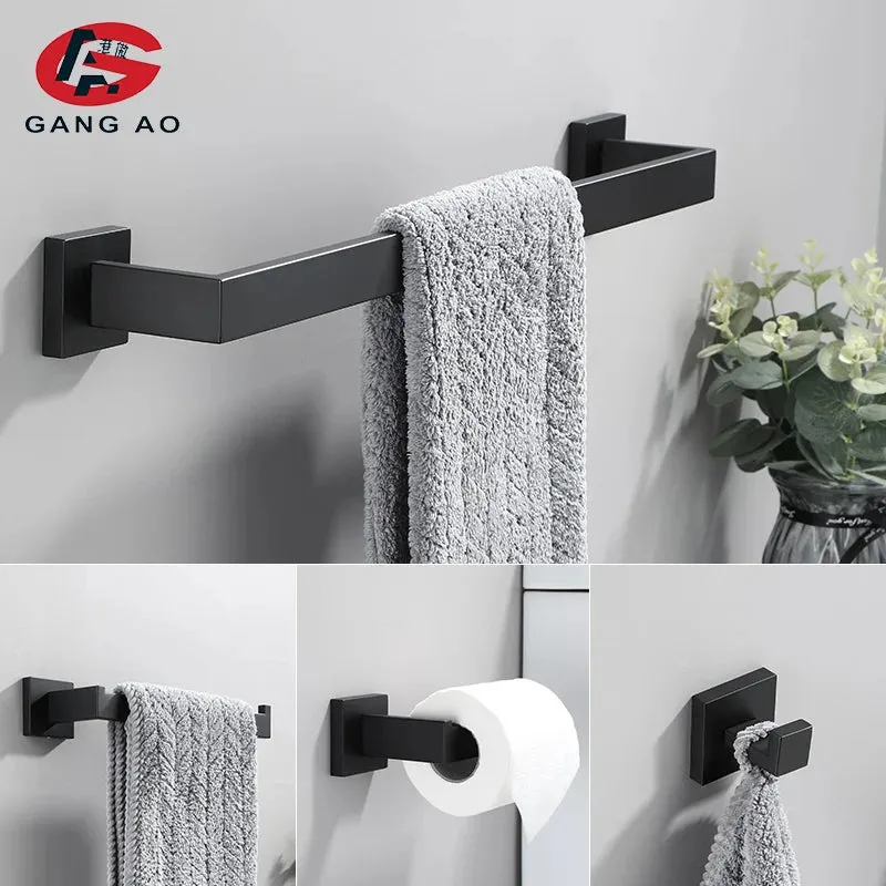 Bathroom Hardware Set Accessories Matt Black