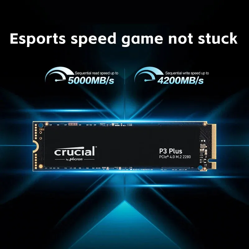 Crucial P3 Plus PCIe Gen4x4 3D NAND NVMe M.2 SSD - High Performance Storage
