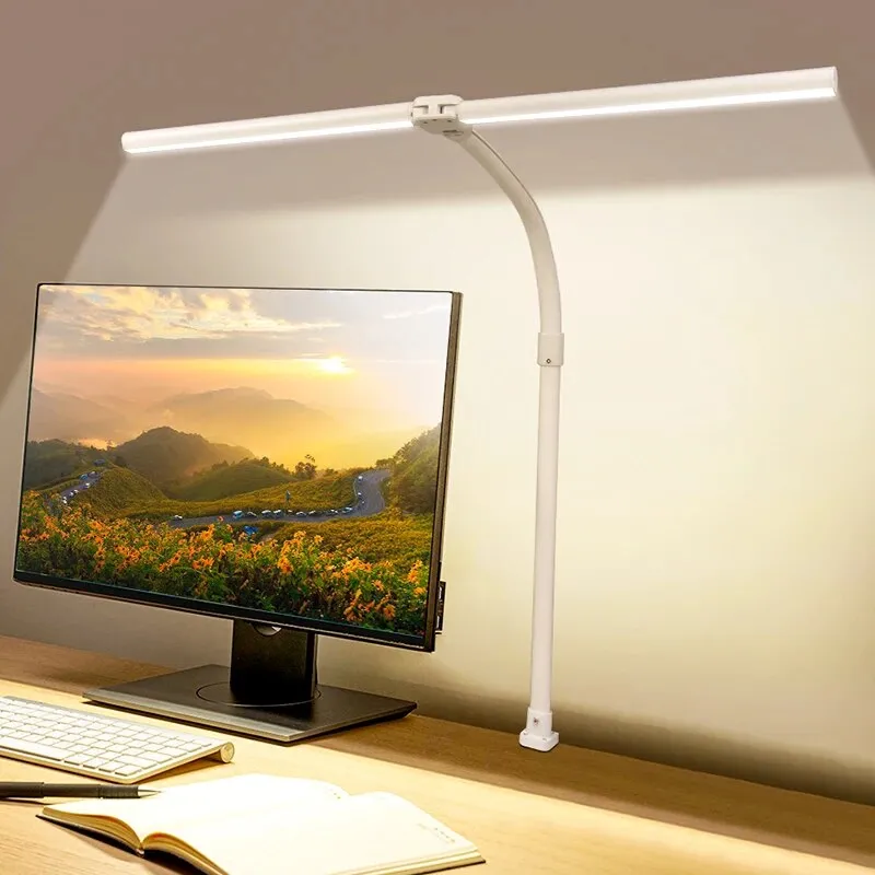 Double Head 24W LED Architect Desk Lamp with 5 Color Modes and Dimmable Light
