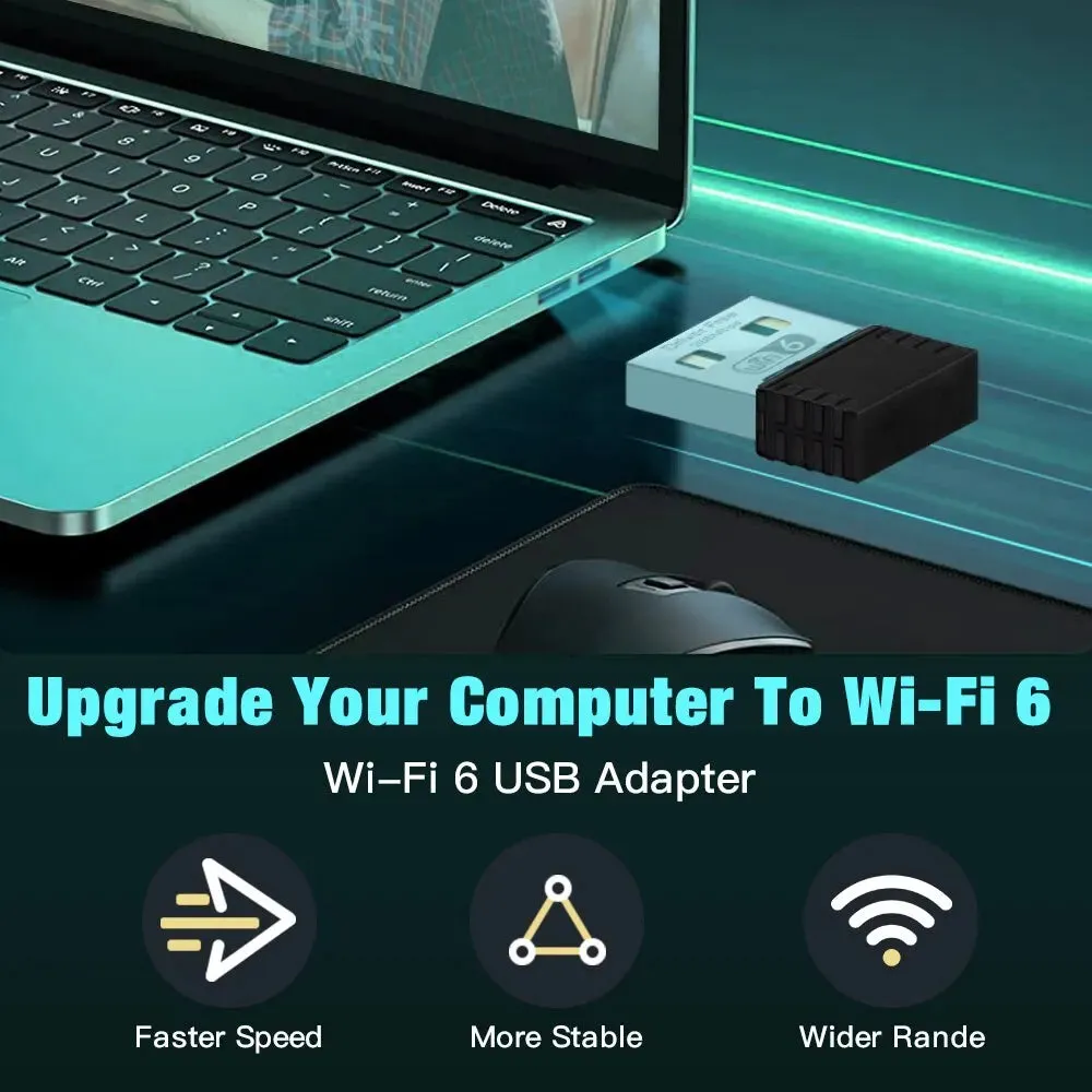 Fenvi Wifi 6 Adapter Ax286 Mini Usb Dongle for Pc Laptop 2.4ghz 802.11ax Signal Reception Windows 10 11 Compatible Driver Free