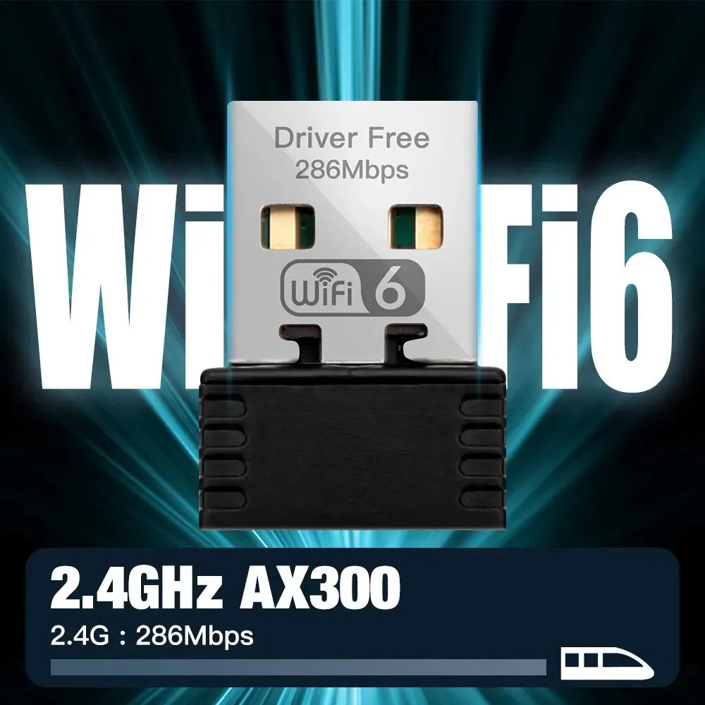 Fenvi Wifi 6 Adapter Ax286 Mini Usb Dongle for Pc Laptop 2.4ghz 802.11ax Signal Reception Windows 10 11 Compatible Driver Free