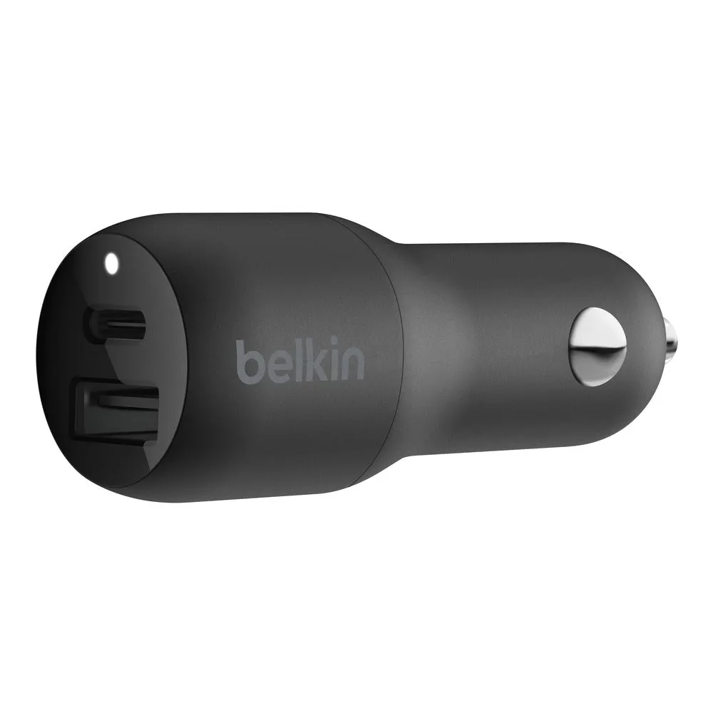 [OPEN BOX] BELKIN 32W Car Charger - 20W USB-C and 12W USB-A - Black