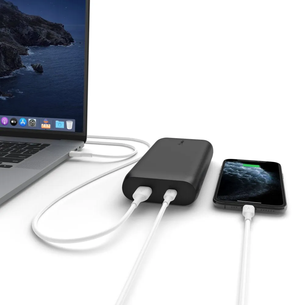 [OPEN BOX] BELKIN BoostCharge USB-C Powerbank 20K - 30W PD Laptop & Phone Charger with USB-C Cable - Black