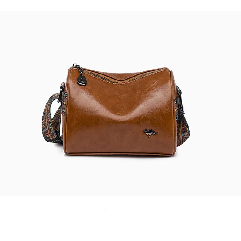 Pousbo Retro Fashion Lederen Crossbody Schoudertas