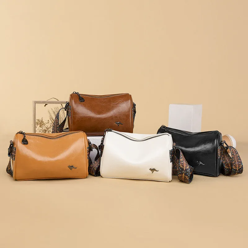 Pousbo Retro Fashion Lederen Crossbody Schoudertas
