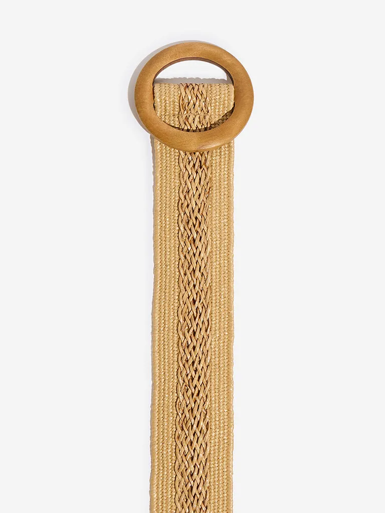 Westside Accessories Beige Raffia Belt