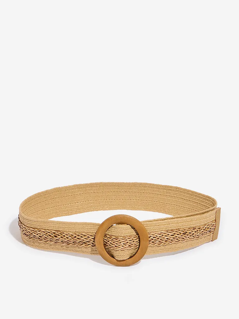 Westside Accessories Beige Raffia Belt