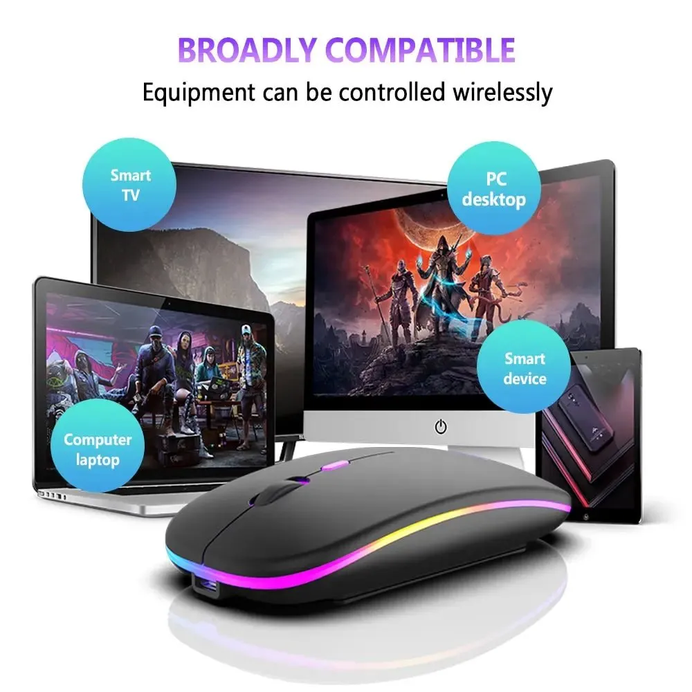 Wireless Mouse with Bluetooth and 2.4GHz Dual Modes