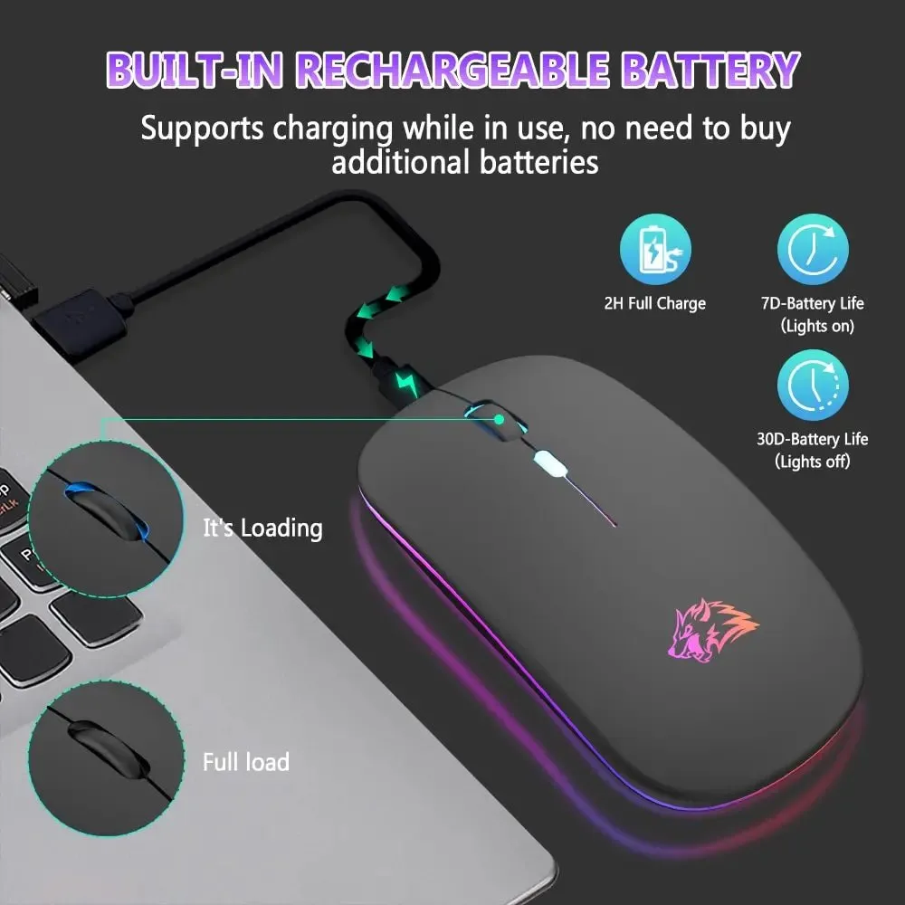 Wireless Mouse with Bluetooth and 2.4GHz Dual Modes