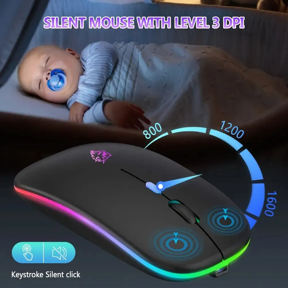 Wireless Mouse with Bluetooth and 2.4GHz Dual Modes