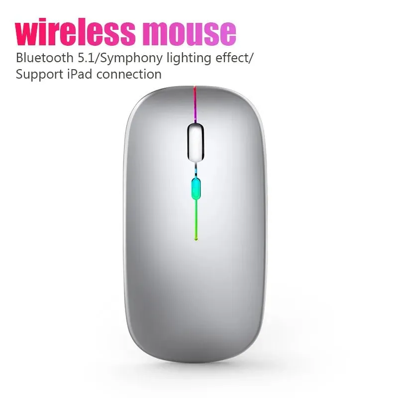 WMGW 2.4G Wireless Mouse RGB Rechargeable Bluetooth Mice