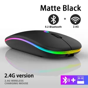 WMGW 2.4G Wireless Mouse RGB Rechargeable Bluetooth Mice