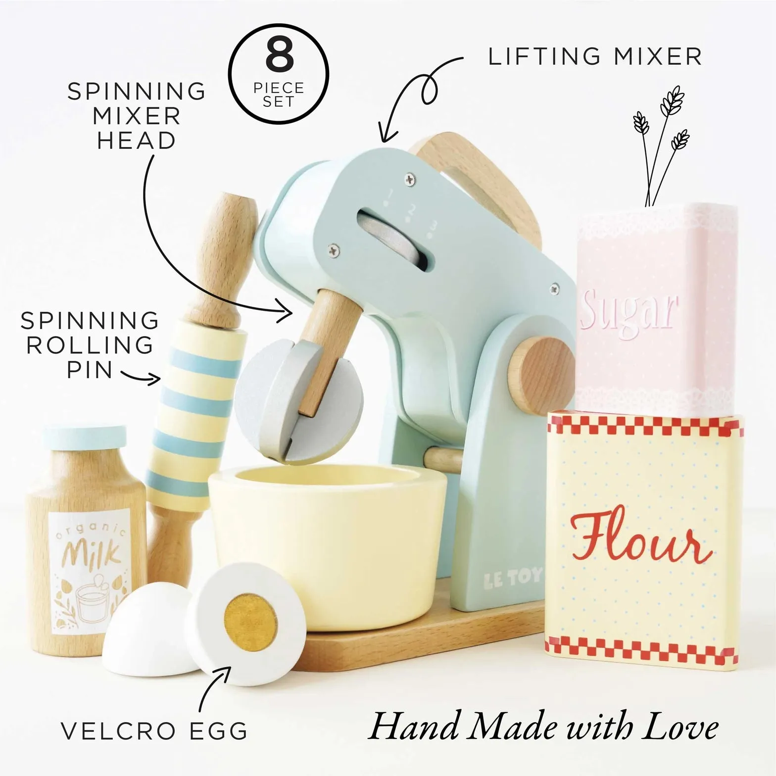 Wooden Bakers Mixer Set & Accessories
